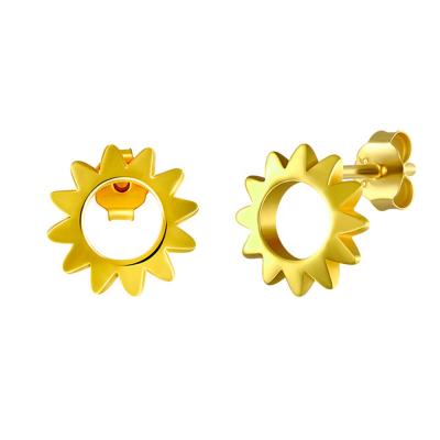 China New 925 Sterling Silver Earrings Creative Style Simple Korean PONEES Fashion Sunflower Stud Earrings for sale