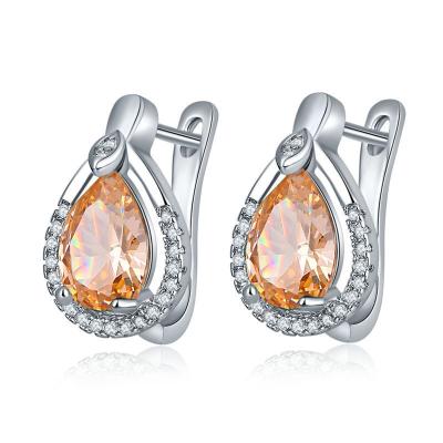 China PONEES FASHIONABLE Hot Selling CZ Women Drop-shape Stud Earrings Good Quality Wholesale Cheap Stud Earrings for sale