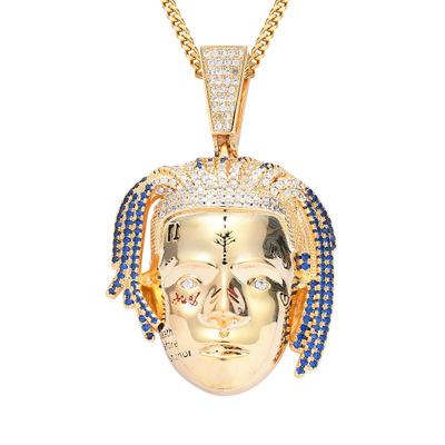 China High Quality Hip Hop Artist PONEES Hip Hop Avatar Pendant Necklace 18K Gold Hip Hop Accessories for sale