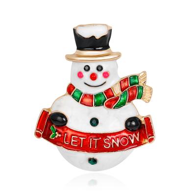 China Christmas PONEES Theme Snowman Accessories Shape Christmas Badge Brooch Pin For Gifts for sale