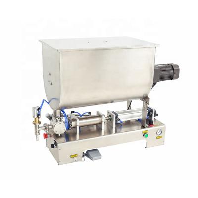 China Food Maker Pneumatic Piston Small Bottle Honey Filling Machine With Heating U Type Mixer for sale