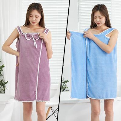 China Hot Selling Beach Bath Towels Beauty Girls Body Bathrobe Sexy Soft Absorbent Wearable Bath Towel Robe Custom Made Hot Safe For Wrap Kids for sale