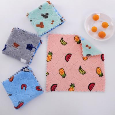 China Eco Friendly Double Layer Coral Fleece Dish Cloth Waffle Weave Towel Cheap Viable Oil Free Absorbent Lazy Cloths Kitchen for sale