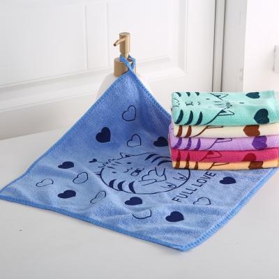 China 30*30cm super cartoon micro fiber face children 80%polyester and 20%polyamide customized wholesale child safe towel square hand towel for sale