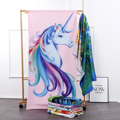 China Microfiber Super Absorbent Sand Pattern High Quality QUICK DRY Free Size Printed Custom Beach Towel With Logo for sale