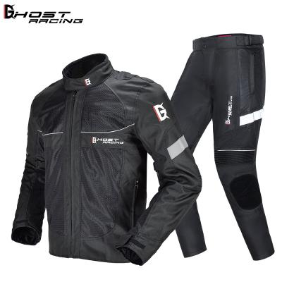 China Breathable GHOST RACING super speed men's textile motorcycle riding jacket for men racing jacket with protectors and windproof packing wear for sale