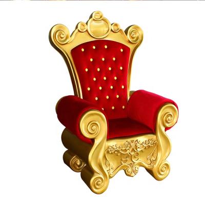 China Creative and Fancy Hot-selling Unique Fiberglass King Throne Chair for Shopping Mall Christmas Decoration for sale