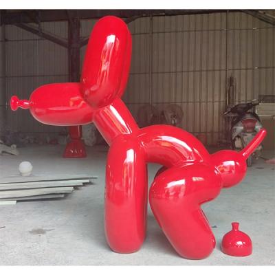 China Europe Customized Fiberglass Popek Balloon Dog Artwork Statue For Art Gallery Decoration for sale