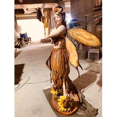 China High simulation China creative fiberglass bee fairy statue for window display or garden decoration for sale