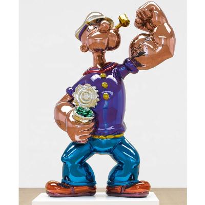 China Europe Customized Famous Fiberglass Popeye Figure Statue For Art Gallery /Shopping Mall Decoration for sale