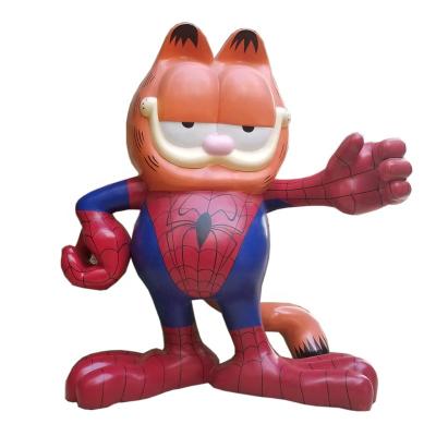 China China Cartoon Fiberglass Garfield Sculpture /Fibegrlass Cartoon Animal Sculpture For Outdoor Display for sale