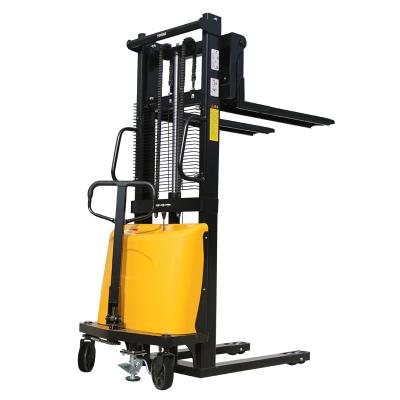 China Hotels 12V 135AH charging semi-electric pallet stacker electric raising pallet stacker forklift truck for sale