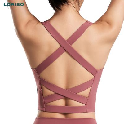 China 2021custom logo women breathable deportivo de sujetador de mujer sportsbra sublimated strappy yoga workout gym fitness top sports bra for sale