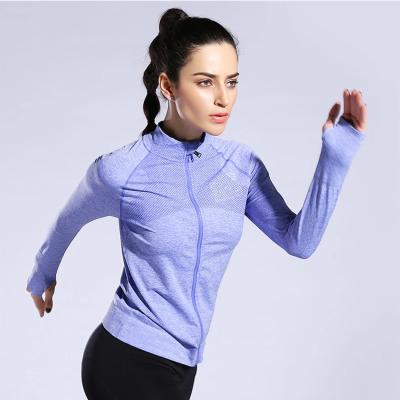 China Wholesale New Women's Breathable Seamless Thumb Hole Gym Sports Running Yoga Jacket for sale