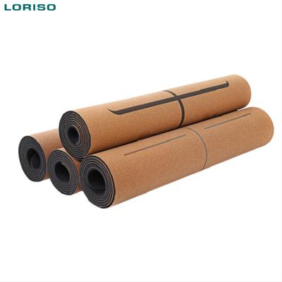 China 2021 anti slip yoga mats organic cork slip yoga mat and eco friendly gym rubber yogamatt anti branded natural tree rubber cork yoga mat for sale