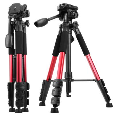 China New Design PORTABLE New Design Alloy Live Broadcast Folding Bracket Max Height 164cm Stand Travel Aluminum Camera Tripod for sale