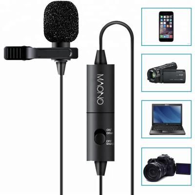 China Portable Hidden Lavalier Microphone MAONO 3.5mm Mini Microphone With Microphone Clip for sale