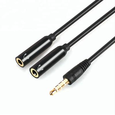 China Hot Dual 3.5mm MP3 Players Earphone Splitter Microphone Connector Cable for sale