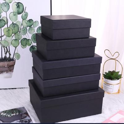 China Rectangle Disposable Custom Gift Box Clothes Packaging Paper Box Matt Black Shoe Boxes for sale