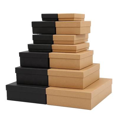 China Handmade Custom Rectangular Kraft Paper Packaging Box Black Shipping Boxes Gift Box For Jewelry, Cosmetics for sale