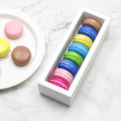 China Takeway Disposable Eco Friendly Bakery Boxes White Packaging Cookie Container Macarons Boxes With Clear Display Window for sale