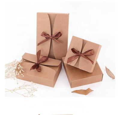 China Handmade Custom Gift Envelope Box Brown Gift Boxes Kraft Paper Gift Boxes With Lids for sale