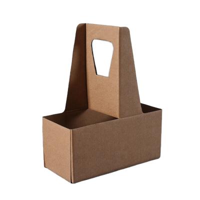 China Custom Biodegradable Corrugated Paper Printing Beverage Carrier Coffee Cup Insulated Holder Insulated Carrier for sale