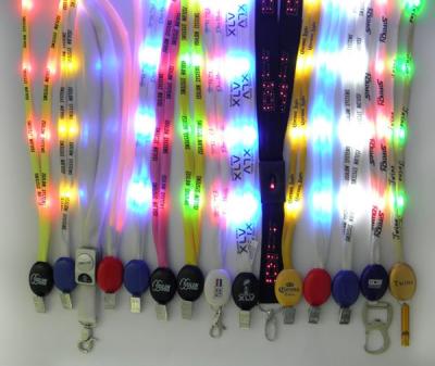 China Hot Sale Decoration LED Glow In The Dark Lanyard Lighting Rope LED Lanyard for sale