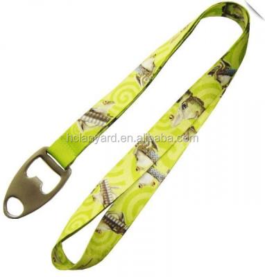 China Wholesale Custom Polyester Manufacturer Polyester Bottle Opener Strap Sublimation Printing Lanyard for sale