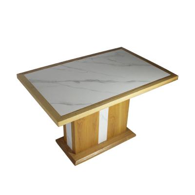 China Modern Best Price Modern Tiled Top Dining Table + Multi Tier Table Solid Wood Frame for sale