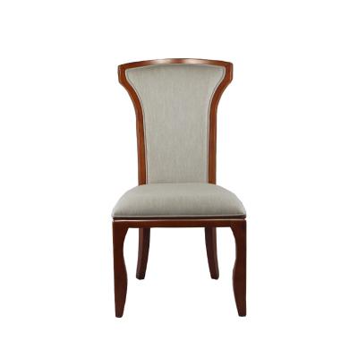 China Modern High Quality Exquisite Imported Rubber Wooden And PU Leather For Restaurant Dining Chair for sale