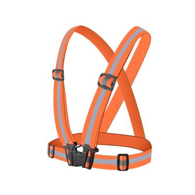 China High Visibility Sports Visibility Vest Waistcoat Elastic Belt Strap Cheap Safety Adjustable Reflective Clothing For Riding for sale