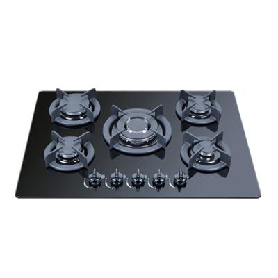 China Large Burner Front Running Good Quality Semi - Fast Stove Table Top Control Glass Gas Stoves for sale