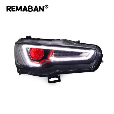 China REMABAN LED DRL LED Headlights Suitable for Mitsubishi Lancer 2009-2016 Dual Projector Dynamic Sequential Signal for sale