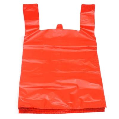 China 2022 Factory Recyclable China HDPE Tote Bag Plastic T Shirt Bag For Shopping for sale