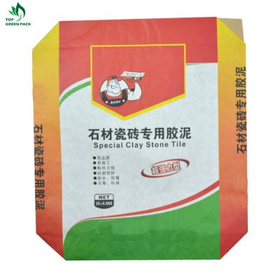 China Bottom Top 25kg 50kg Paper Bag Safety Square Valve Packaging For Cement Chemical Packing Glue for sale