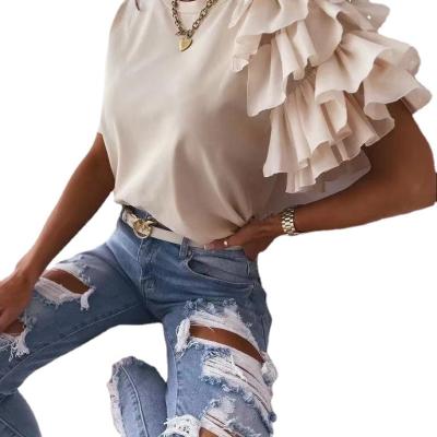 China New simple spiky short-sleeved rounds 2021 summer and autumn fashion and fashionable neck QUICK-DRY T-shirt for sale