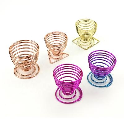 China Wire Egg Cup Holders Makeup Sponge Stand Viable Electroplating Spiral Holder for sale