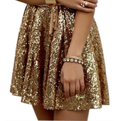 China Fashion Pleated Sexy Mini Womens Dresses And Skirts Breathable Summer Sequined for sale