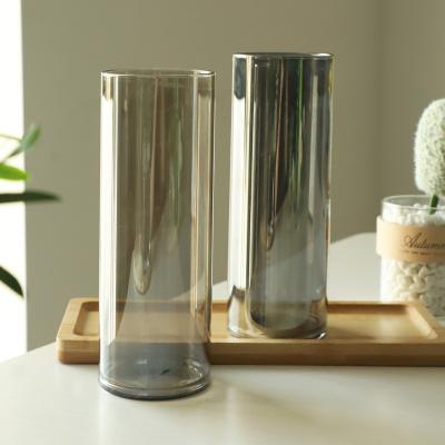 China Modern China Manufacture Quality High Glass Vase Transparent Glass Vase For Plants for sale