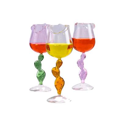 China Stocked Top Quality Unique Rose Flower Shape Wine Glass For Party Dinner Wedding for sale