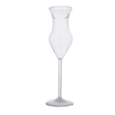 China Stocked Hand-Blown Creative Unique Sexy Beauty Body Shaped Champagne Goblet For Home Party Bar for sale