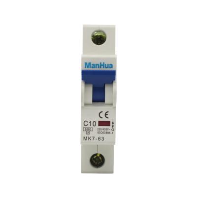 China C Manhua MK7-63 10A 1P Breaking Capacity 6kA Pole Single Miniature Circuit Breaker for sale