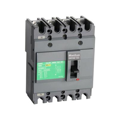 China MMC100N 100A Amps 4P 25KA MCCB CE AC440V Fix Air Switch Four Phase Adjustable Electronic Controller Molded Case Circuit Breaker 25KA for sale