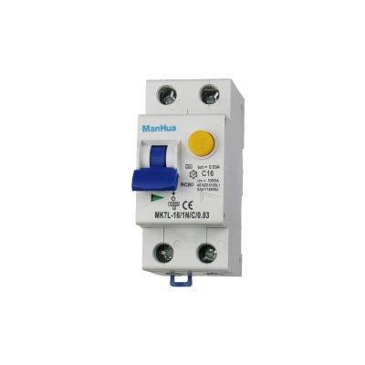 China MK7L-16 16A RCBO 240VAC 30mA 2P 6KA Short Circuit Circuit Breaker Electronic Residual Current Circuit Breaker Short Circuit Protection MK7L-16 16A for sale