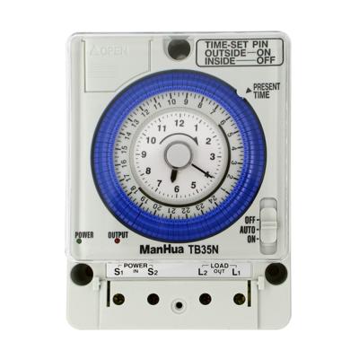 China Manhua TB35N Half Hour 24 Hour Rail Din Analog Mechanical Timer Switch TB35N for sale