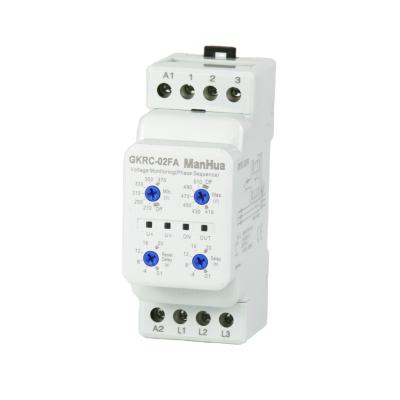 China ManHua GKRC-02FA Power Supply Voltage Monitoring Phase Sequence Device Epoxy Independent Monitor Relay for sale