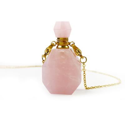 China HOT Romantic High End Selling Perfume Bottle Necklace Essential Oil Diffuser Charm Natural Pendant Necklace for sale