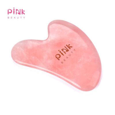 China Natural Rose Massage Pink Crystal Heart-Shaped Scraping Board Beauty Massager Stone Dresser PINKS Health Care Scraping Board for sale