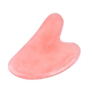 China Convenient Hot Selling Beauty Rose Quartz Scraper Pink Crystal Elegant Heart Shaped Massager Suitable For Gift Box Packing For Girls for sale